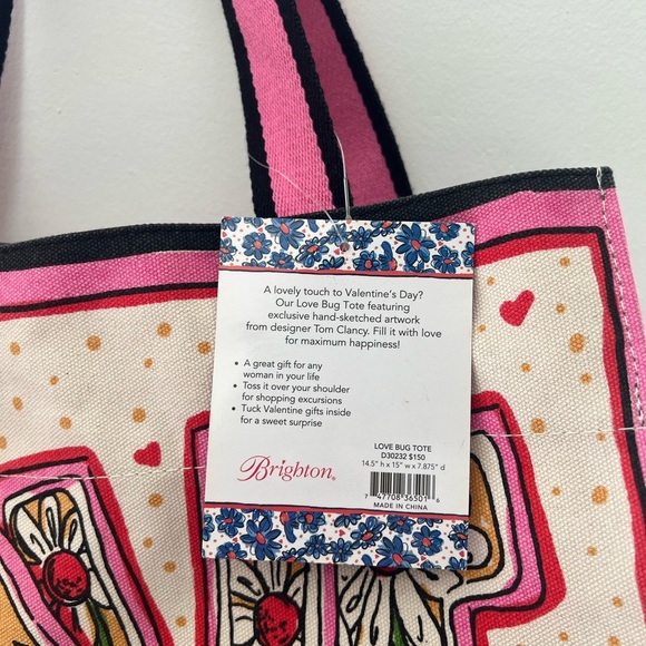 Brighton Pink and Gold Tote Bag with Love Design - Picture 10 of 13